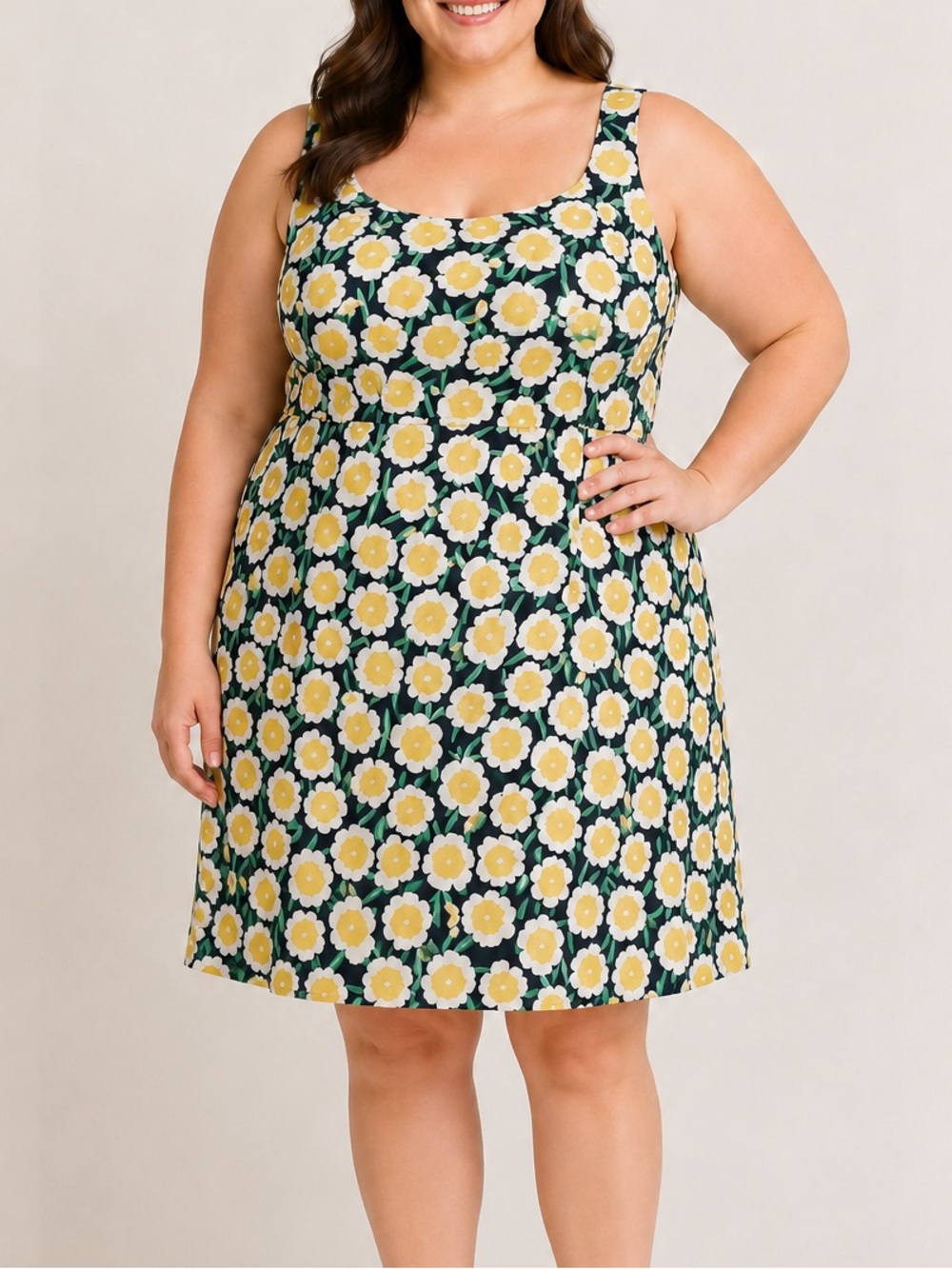 Diane von Furstenberg x Target Juniors Size 17 Yellow Floral Dress Sleeveless